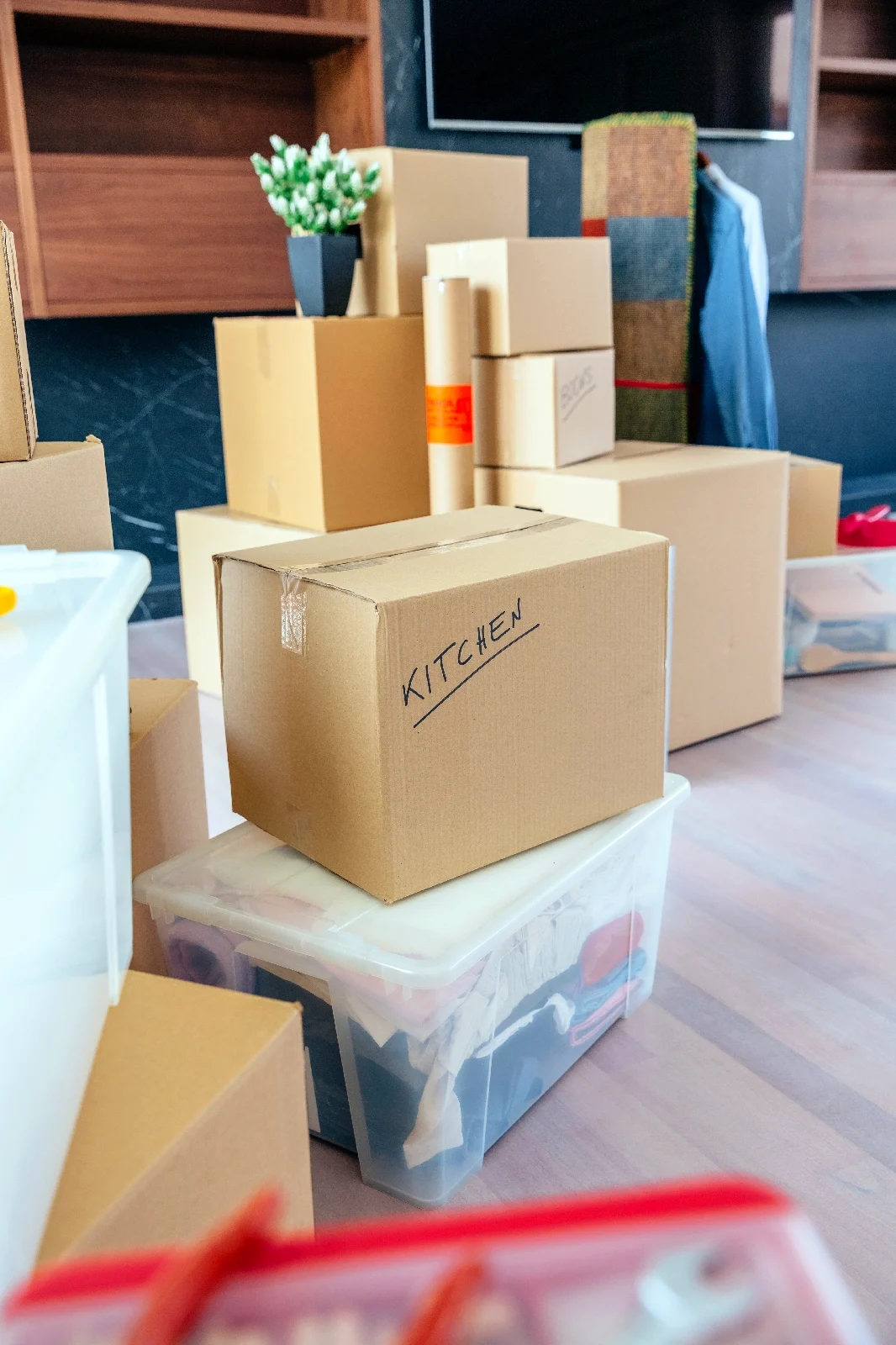 Packed boxes for home moving and relocation