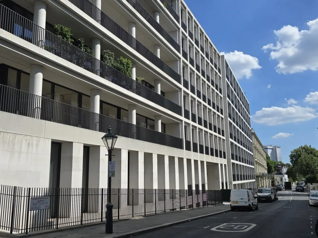 Residential apartment block on a London street